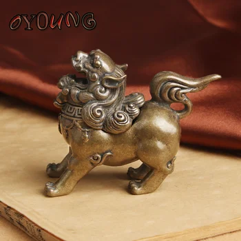 Derliaus Vario Dizaino Tibeto Stiliaus Mini Bronzos Kirin Smilkalų Degiklis Censer Metalo Amatų Namų Dekoro Gyvenimo Jogos Kambarys Kung Fu Kambarys