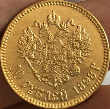 24-K Auksu 1898-1911 rusija 10 Rublių auksinės Monetos kopija