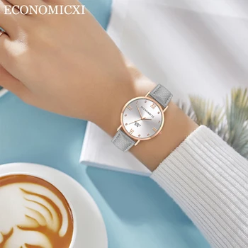 2022 Žiūrėti Moterų Mados Atsitiktinis Odos Diržas Laikrodžiai Paprasta Ponios Kvarcinis Analoginis Laikrodis Prabangūs Suknelė Moterų Laikrodžiai Reloj Mujer