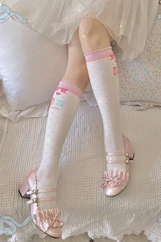 Ms Lolita medvilnės kojinės šiltas ruduo vienodas kojines storio juostele Japonijos plonas kojų kojinės