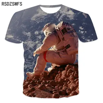 Mados atsitiktinis trumpas rankovės o-kaklo vyriški T-shirt Astronautų kosmosą Star mėgėjams T-shirt Dydis XXS-5XL