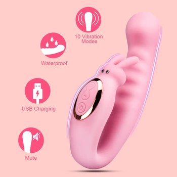 10 Režimas U Formos Dual Motor Dildo Vibratorius USB Įkrovimo G-Spot Klitorio Skatinti Moterų Masturbuotis Suaugusiųjų Sekso Žaislas, Skirtas Moters
