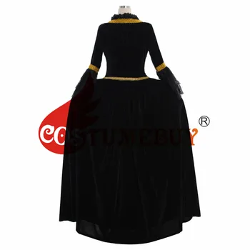 CostumeBuy 18 Amžiuje marija Antuanetė Juodas Kamuolys Suknelė Gotikos Viktorijos Teismo Suknelė Suknelė L920