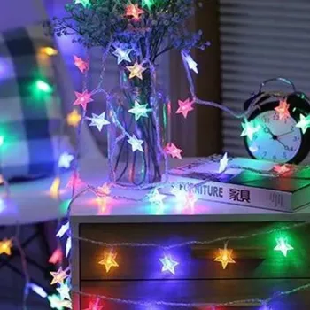 Pasakų Žibintai Girlianda Led Žibintai Star Styginių Šviesos Kalėdų Dekoracijos Namų Baterija Girliandą Naujųjų Metų 2022 Dekoras