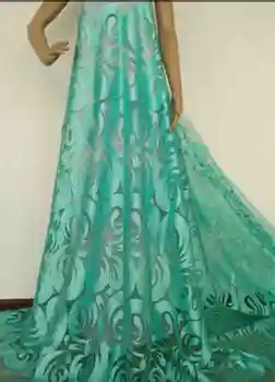 Naujas aqua spalva Afrikos nėrinių audinio medžiagos guipure 2018 aukštos kokybės Nigerija prancūzijos tiulio nėrinių 5 aikštelėse vestuvės dress