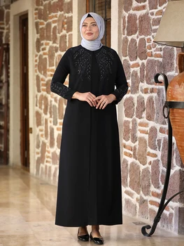 Moterų Abaja Išsiuvinėti Hijab Drabužiai Naujas Prabangus Elegantiškas Modelis Didelio Dydžio Vakarą Aukštos Kokybės Turkijos Lanksti Musulmonų