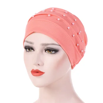 Naujas Stilius Ponios Kartus Skrybėlės Vientisos Spalvos Puošnios Musulmonų Headscarves Europos Ir Amerikos Stiliaus Headscarves Skrybėlės