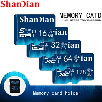 SHANDIAN Nekilnojamojo Talpos Atminties Kortelę 64GB Smast Sd Card 32GB Class10 Smastsd Kortelės Greitis Didelis, Telefonams, MP3 Atminties Kortelę