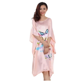 Karšto Pardavimo rožinė Ponios Apdaras Vasaros Kinijos Moterims Viskozė Sleepwear Kimono Vonia Suknelė Pižamą Vienas Dydis Mujer Pijama W4S0078
