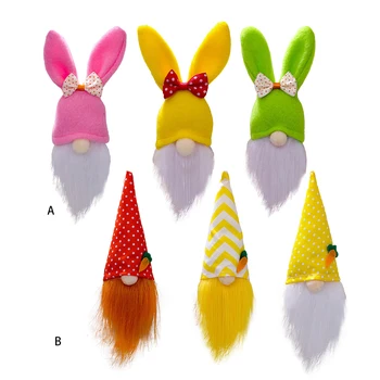 3pcs Easter Bunny Lėlės Beveidis Nykštukai Nykštukas Lėlės, Papuošalai Kalėdų Medžio Kabo Pakabukas Naujųjų Metų Šventė Namuose Šalis Dekoro Dovanos