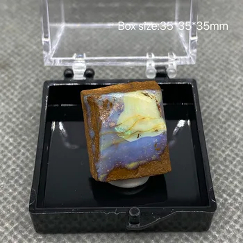 Natūralus retas Australijos geležies opal (fotografuotas, šlapia vandens valstybės) gem mineralinių mėginių kvarco brangakmenių dydžio dėžutei 3,5 cm