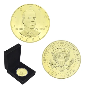 Joe Bidenas Auksą, Padengtą Iššūkis Monetos 2020 M. Prezidento Rinkimuose Remti Naujas Prezidentas Metalo Ženklelis Rankdarbių Atminimo Medalis