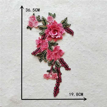 3D gėlių Siuvinėjimas, Aplikacijos Poliesteris Nėrinių Audinio Siuvimo PASIDARYK pats Nėrinių Apykaklę, Vakaro suknelės, šaliai, Siuvinėti Nėriniai Priedai