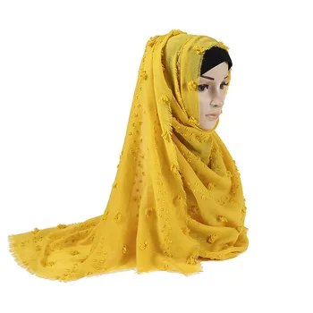 2020 NAUJAS Neklijuotinė burbulas šifono skara hijabs musulmonų moterims soild spalva kvėpuojantis islamo skarelė arabų skarų