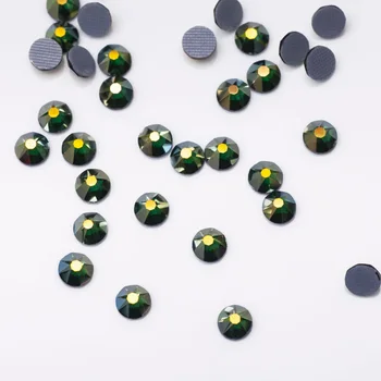 CTPA3bI 2088 Smaragdas(205AB) Pataisų Cirkonio Plokščios Formos Geležies Drabužis, Žalia Dekoratyvinis Stiklas, Diamante Akmenys 