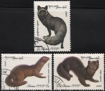 3Pcs/Set SSSR, CCCP Pašto Ženklų 1980 Katėms Naudojamas Po Pažymėtos Pašto Ženklų Kolekcionavimas 0