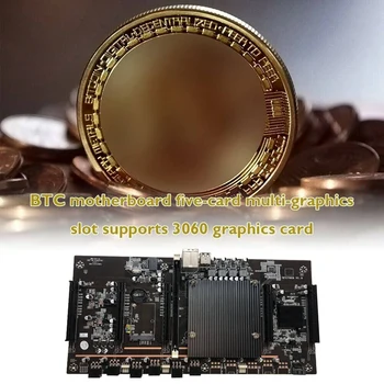 BTC Kasybos X79 motininė Plokštė H61 5X PCI-E 8X LGA 2011 DDR3 Paramos 3060 3080 Grafikos plokštė su E5 2620 CPU BTC