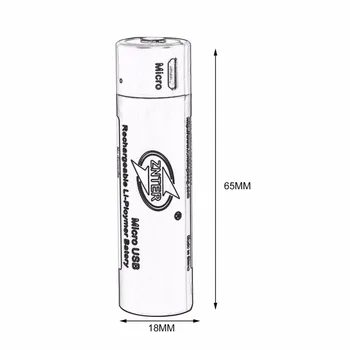 ZNTER 3.7 V, 1500 mah 18650 USB Įkrovimo Baterija (akumuliatorius 18650 Ličio Polimero Batteria Chraged JAV Kabelinės Linijos Lašas laivybos