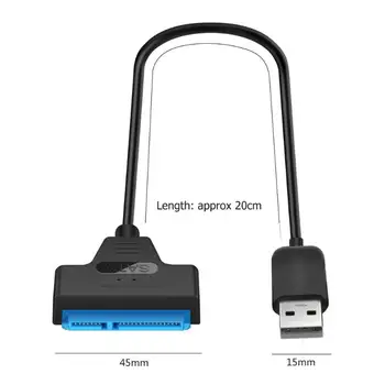 USB 2.0 prie SATA 22Pin Adapteris Varinės Vielos Core ir ABS Kabelį HDD SSD Išorinį Kietąjį Diską Keitiklį Vielos Taikyti 2.5 colio SSD Naujas