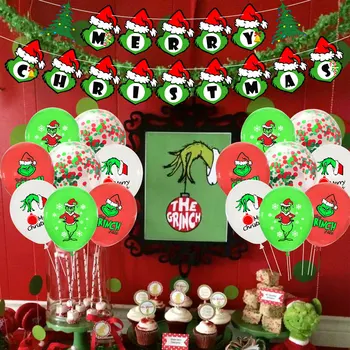 Linksmų Kalėdų Grinch Pavogė Balionais Reklama Apdailos Šalies Supllies Naujųjų Metų 2021 Navidad Šalies Kalėdinė Dekoracija Kamuoliai