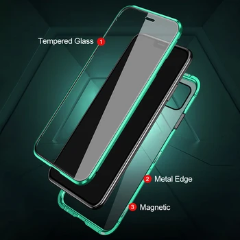 360° Magnetinis Flip Case For Xiaomi Mi 11 Ultra Xiomi 11ultra 11Ultra xiaomi11 mi11ultra 5G Dvipusis Stiklo, Metalo Bamperio Dangtelis