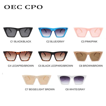 OEC CPO Naujas Mados Cat Eye Akiniai nuo saulės Moterų Mados Prekės ženklo Dizaineris Saulės Akiniai Moterų Tendencija Atspalvių Rudos UV400 Akiniai O947