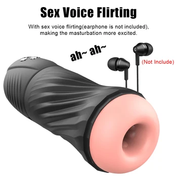 12+6 Rūšių Balso Flirtuoti Minkštas Vyrų Masturbacija Taurės Glans Penis Massager Vyrų Masturbator Čiulpti Vibratorius, Sekso Žaisliukai Vyrams
