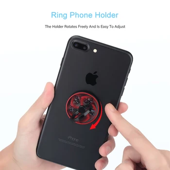 Įdomus Nugara Gyro Piršto Žiedą Laikiklį Pasukti Metalo Mobiliojo Telefono Laikiklis 360 Sukimosi Stovėti 