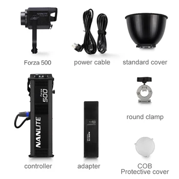 Nanlite Forza 500 500W LED Šviesos Fotografijos Lempa, apšvietimas, COB 5600K Vasaros lauko Vaizdo Filmą Šviesos Užpildyti Šviesos Prožektorius