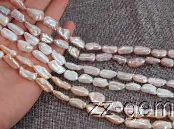 Naujas 7x18MM natūralus Baltas/violetinė/Rožinė Biwa Gėlavandenių perlų prarasti Karoliukai 14' 1