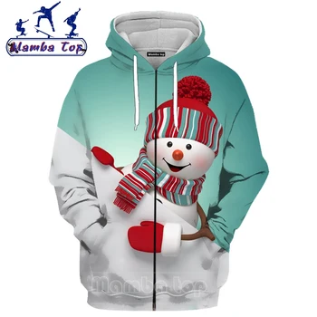 Mamba viršų 3D Spausdinimo Kalėdų Zipeer Hoodies Mielas Sniego Moterų Juokingi vyriški Zip Hoody Donald Trump Hip-Hop ' O Kaklo Vyrams Gobtuvu Kailis 1