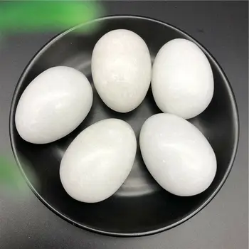 1pc Didelis Balto Marmuro Akmens Kiaušinio Formos Pavyzdys Akmuo Kristalas Gydymo Reiki Natūralių Akmenų ir Mineralų 1