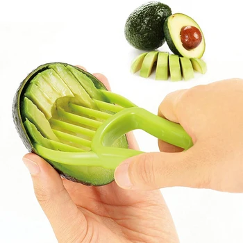 Avokado Slicer Cutter Skustukas Skyla Vaisių Duobes Scoop Virtuvės Įrankiai Žalia 1
