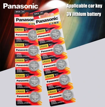Panasonic Originalus 10vnt/daug cr 2032 Mygtuką Cell Baterijos 3V Monetos Ličio Baterija Žiūrėti Nuotolinio Valdymo Skaičiuoklė cr2032 1
