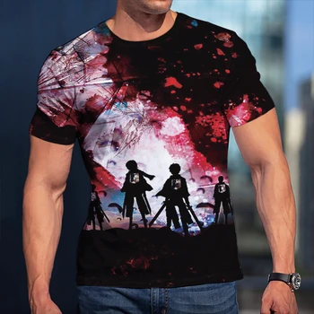 3D Vyrų T-Shirt Ataka Titan Plakatas Drabužiai, Moterų, Vaikų trumpomis Rankovėmis Kietas Tees Mados Atsitiktinis Vasaros Berniukas Vaikai Streetwear 1