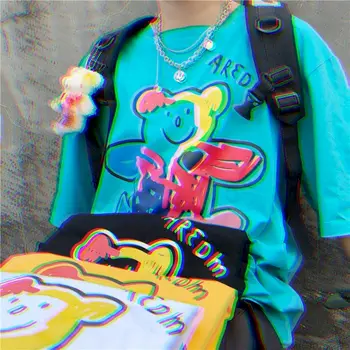 NiceMix saldus mielas tees grafinis tee moteris animacinių filmų spausdinti viršūnes korėjos marškinėlius Harajuku t-shirts vasaros tshirts o-kaklo marškinėliai 1