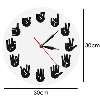 Amerikos Gestų Kalba Sieninis Laikrodis Unikalus Rankų darbo ASL Laikrodis Sienų Dekoras Dovana Mokytojui Klasėje Mokymo Pagalba Sakau Laikas 1