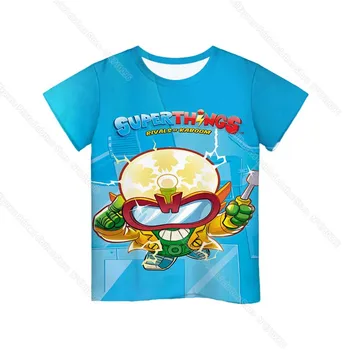 Vaikams Super Zings 7 T-shirt Vasarą Vaikai Superthings Galios Mašinos Tshirts Bamblys Animacinių filmų Anime Marškinėliai Berniukams, Mergaitėms 3D Tees 1