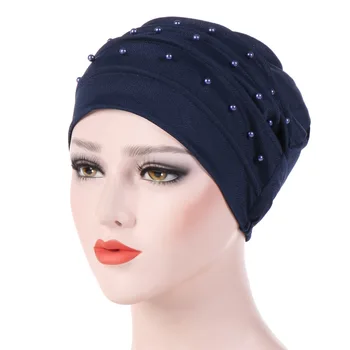 Naujas Stilius Ponios Kartus Skrybėlės Vientisos Spalvos Puošnios Musulmonų Headscarves Europos Ir Amerikos Stiliaus Headscarves Skrybėlės 1