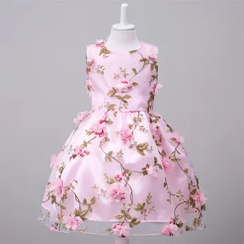Vaikai Klasikinis Šifono Suknelės, Gėlių Mergaičių Suknelės Bowknot 2
