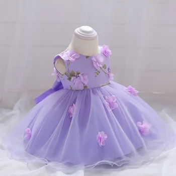 Rudenį baby girl dress moterų kūdikių drugelis spausdinimo suknelė pilnatis gimtadienio princesė dress vaikų drabužių gėlių šalies fluf 2