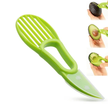 Avokado Slicer Cutter Skustukas Skyla Vaisių Duobes Scoop Virtuvės Įrankiai Žalia 2