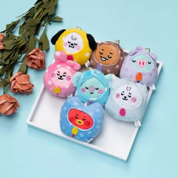 1HQBTSC Bangtan Berniukų Grupės Periferinių animacinių filmų pliušinis keychain cute lėlės pakabukas raktų žiedas žaislas, lėlė dovana 2