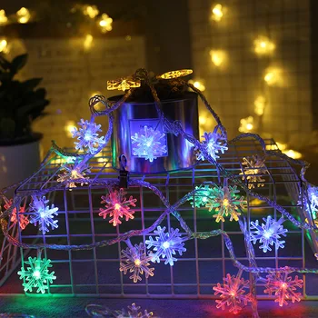 LED Girliandą Snaigės String Pasakų Žibintai Baterija Kabantys Papuošalai Kalėdų Eglutė Naujųjų Metų Namų Dekoro Navidad 2019 2