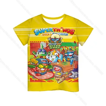 Vaikams Super Zings 7 T-shirt Vasarą Vaikai Superthings Galios Mašinos Tshirts Bamblys Animacinių filmų Anime Marškinėliai Berniukams, Mergaitėms 3D Tees 2