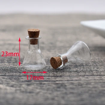 1pieces mini norintys stiklo butelis su kamštienos buteliukai pakabukas rankų darbo papuošalai išvados pakabukai Reagento buteliuką 3