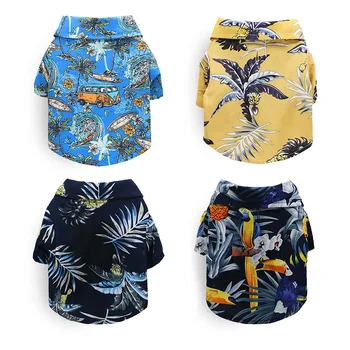 Havajų Šuo Marškinėliai Drabužių Vasaros Paplūdimio Drabužiai Čihuahua Pet Drabužiai Gėlių T-Shirt Mažose Didelių Šunų, Naminių Gyvūnėlių Marškinėliai 2021 3