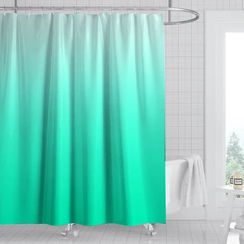 Vientisos Spalvos Gradientas Modelis Dušo Curtain Poliesteris Gryna Spalva Dušo Užuolaidos Vonios Kambarys Nustatyti Vandeniui Dušo Užuolaidos 3