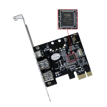 PCI-E 1X iki 16X 1394 DV Vaizdo įrašymo Plokštę su 6 Pin 4 Pin Firewire Adapteris Stalinis Kompiuteris 3 Port PCI-E 1X 1394 Kortelės 3