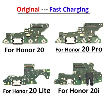 Originalus USB Įkrovimo lizdas Dock Jungties Kištuką Valdybos Flex Kabelis Huawei Honor 8 9 Lite 8X 10 20 Pro 20i 20Lite 4